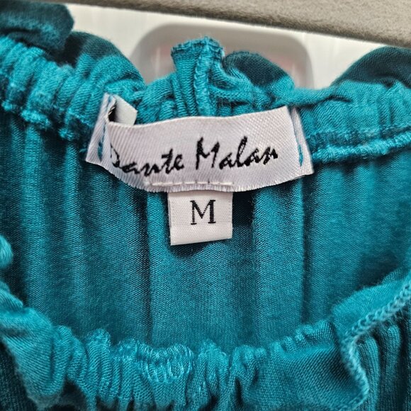 Dante Malan Teal Womens Short Sleeve Top Size M - Picture 6 of 7